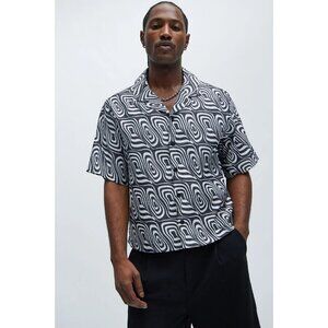 Osiris Textured Button Up Short Sleeve Shirt Black Men's